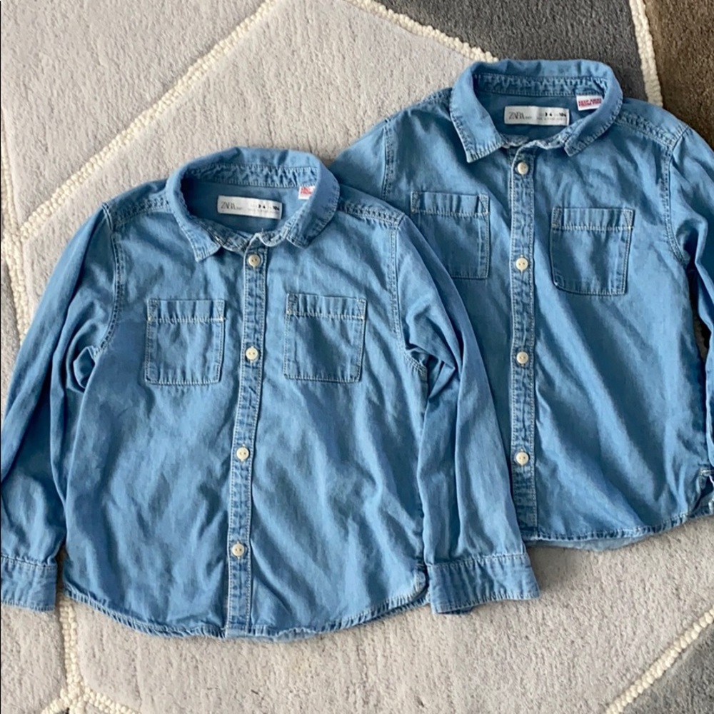 ZARA EUC Chambray Button Down Shirts
